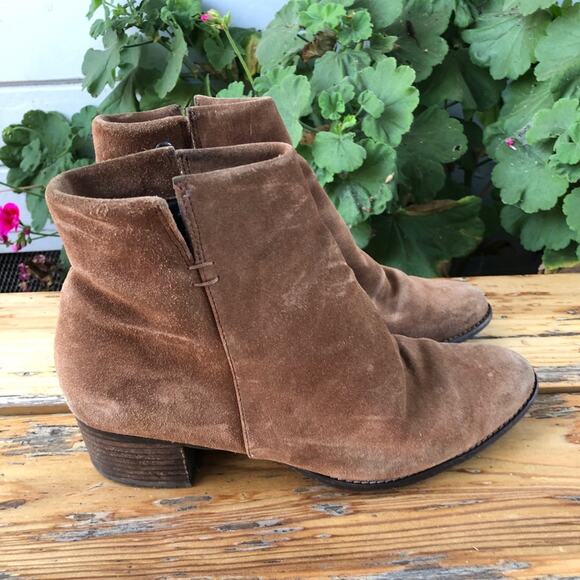 Paul Green Womens Ankle Booties size 7.5 US 5.5 EU Brown Suede Casual Zipper - Picture 2 of 10